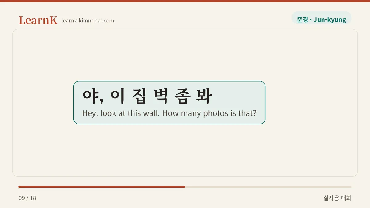 야, 이 집 벽 좀 봐