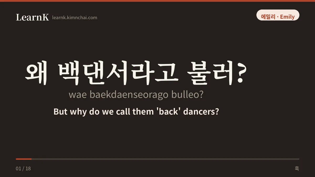 왜 백댄서라고 불러?