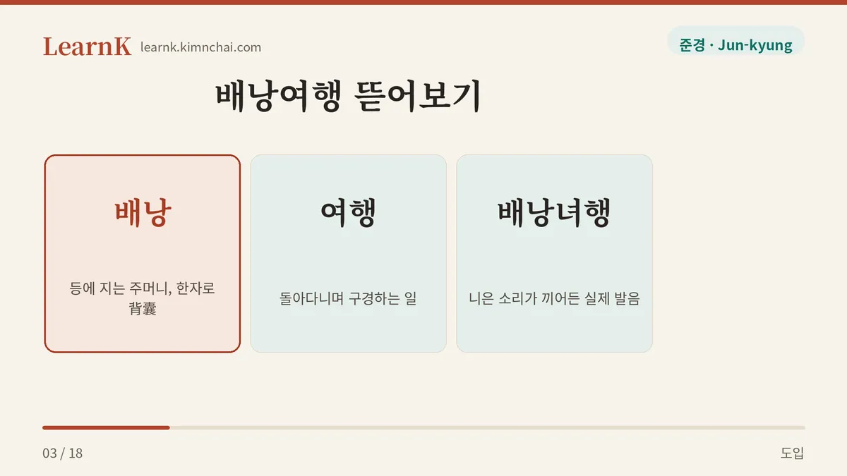 배낭 + 여행 = 배낭녀행