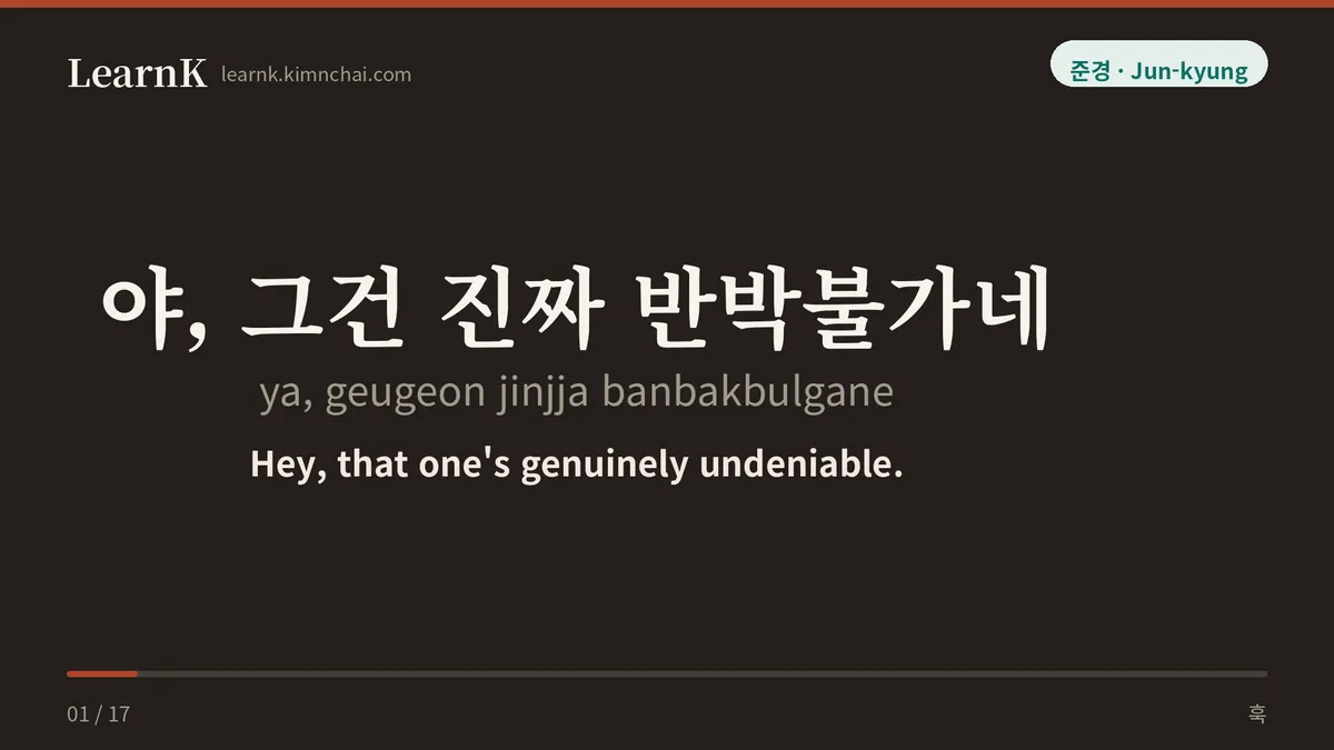 야, 그건 진짜 반박불가네