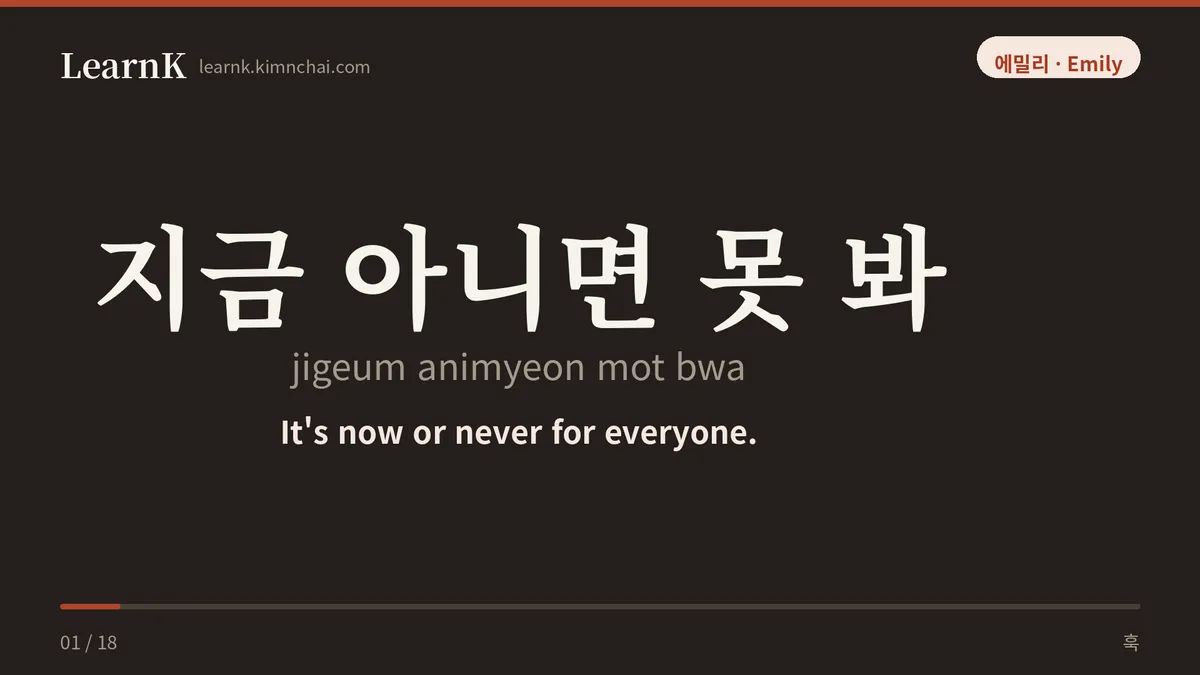 지금 아니면 못 봐
