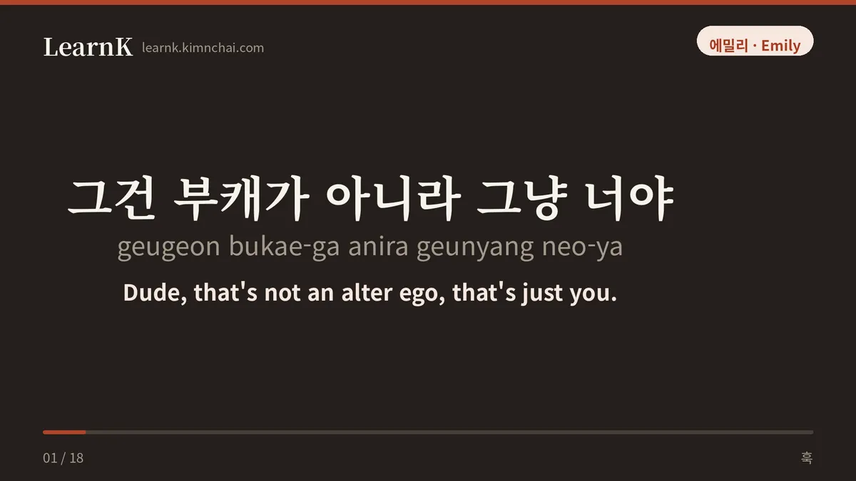 그건 부캐가 아니라 그냥 너야