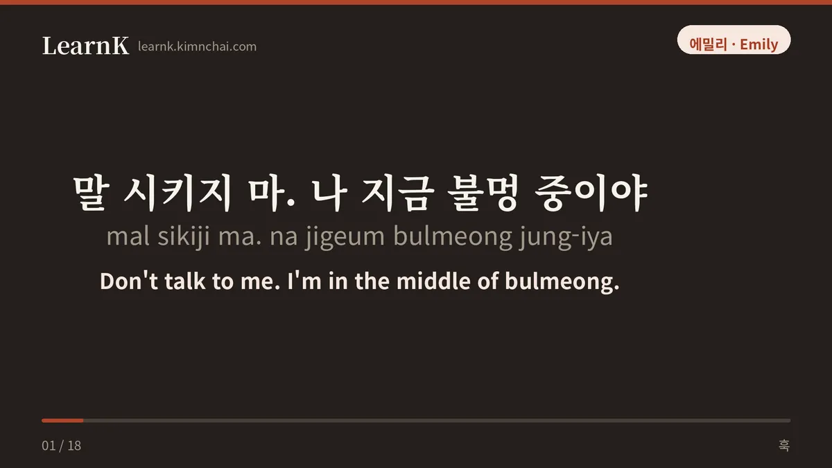 말 시키지 마. 나 지금 불멍 중이야
