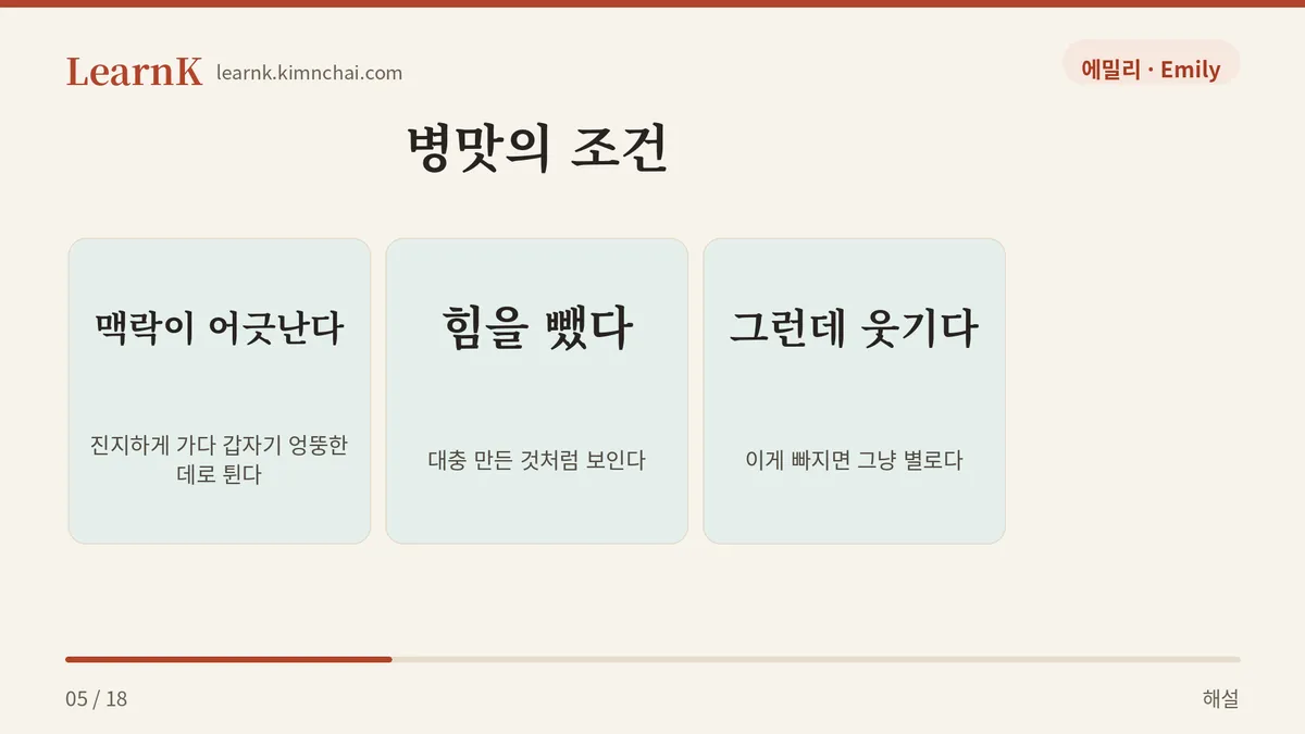 병맛의 세 가지 조건