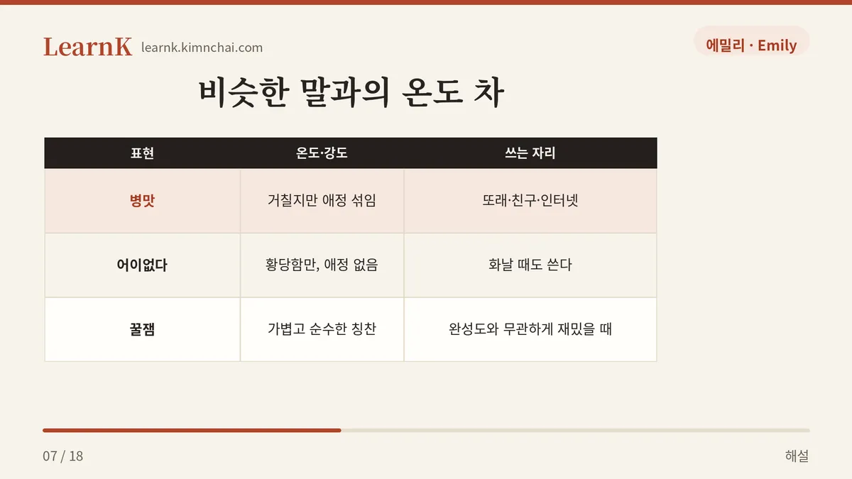 병맛 vs 어이없다