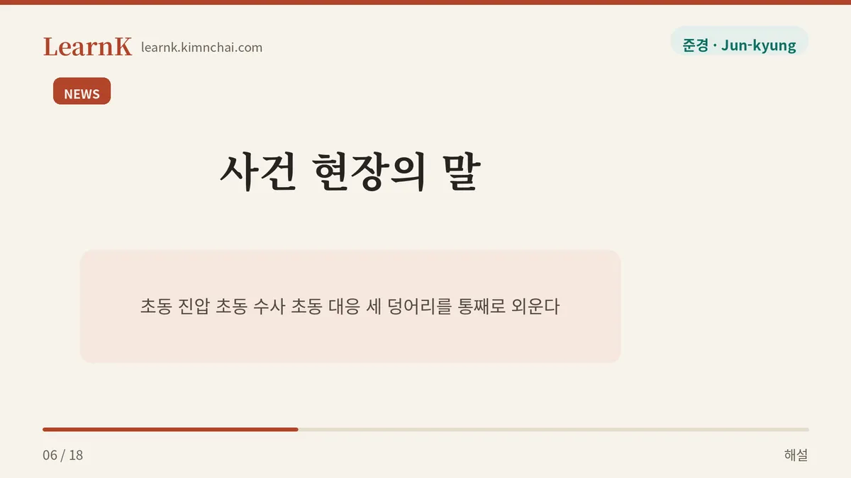초동 수사 초동 대응