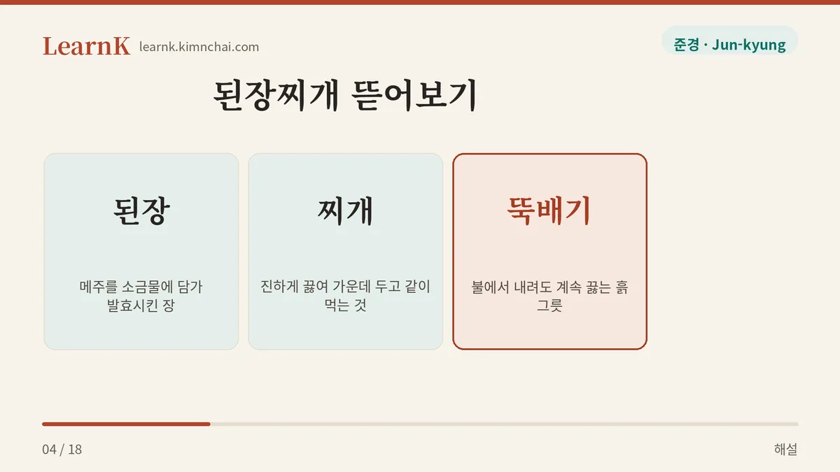 된장 + 찌개