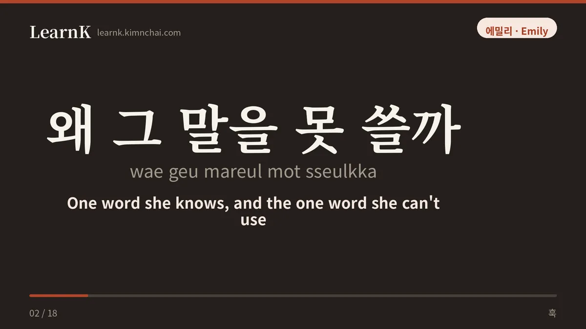 왜 그 말을 못 쓸까