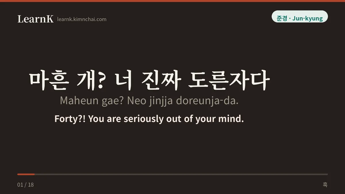 마흔 개? 너 진짜 도른자다