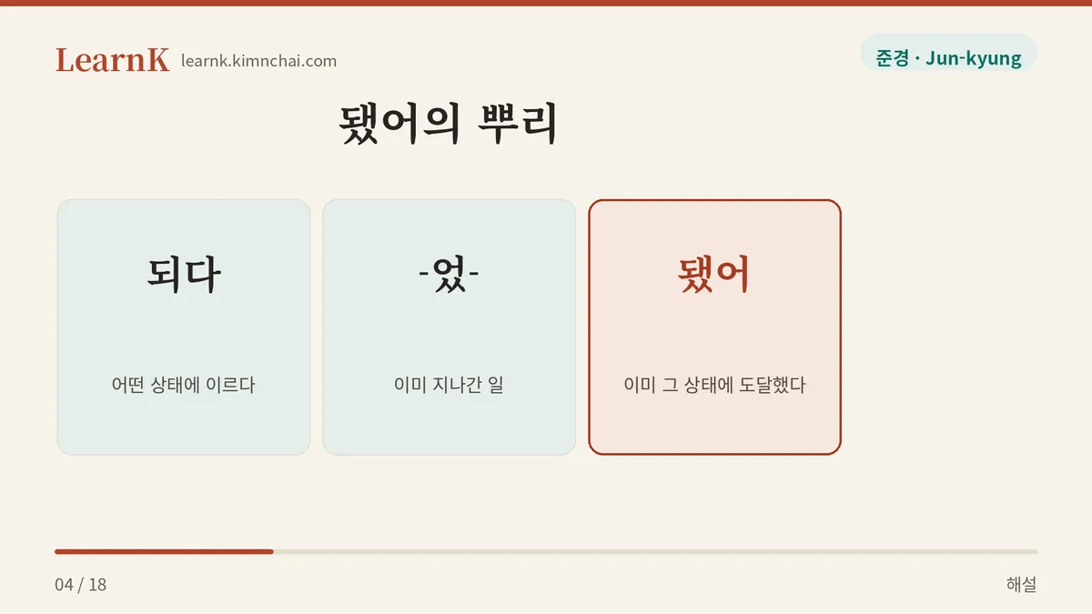 되었어 → 됐어