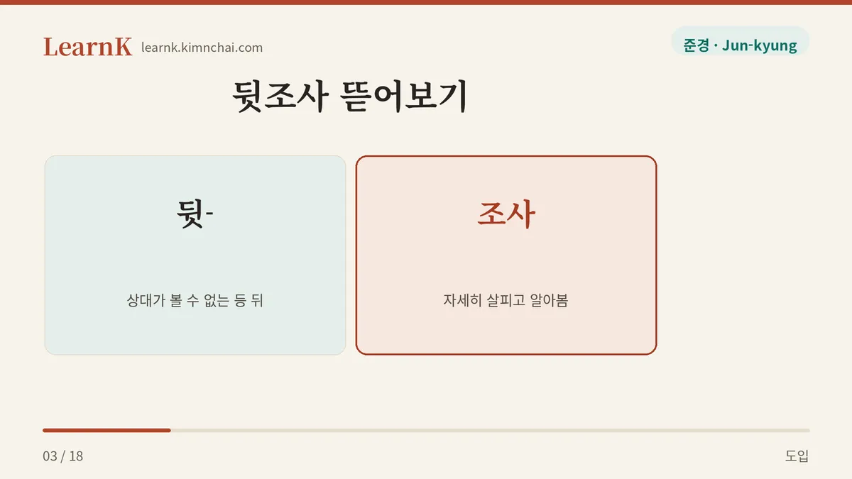 뒷 + 조사