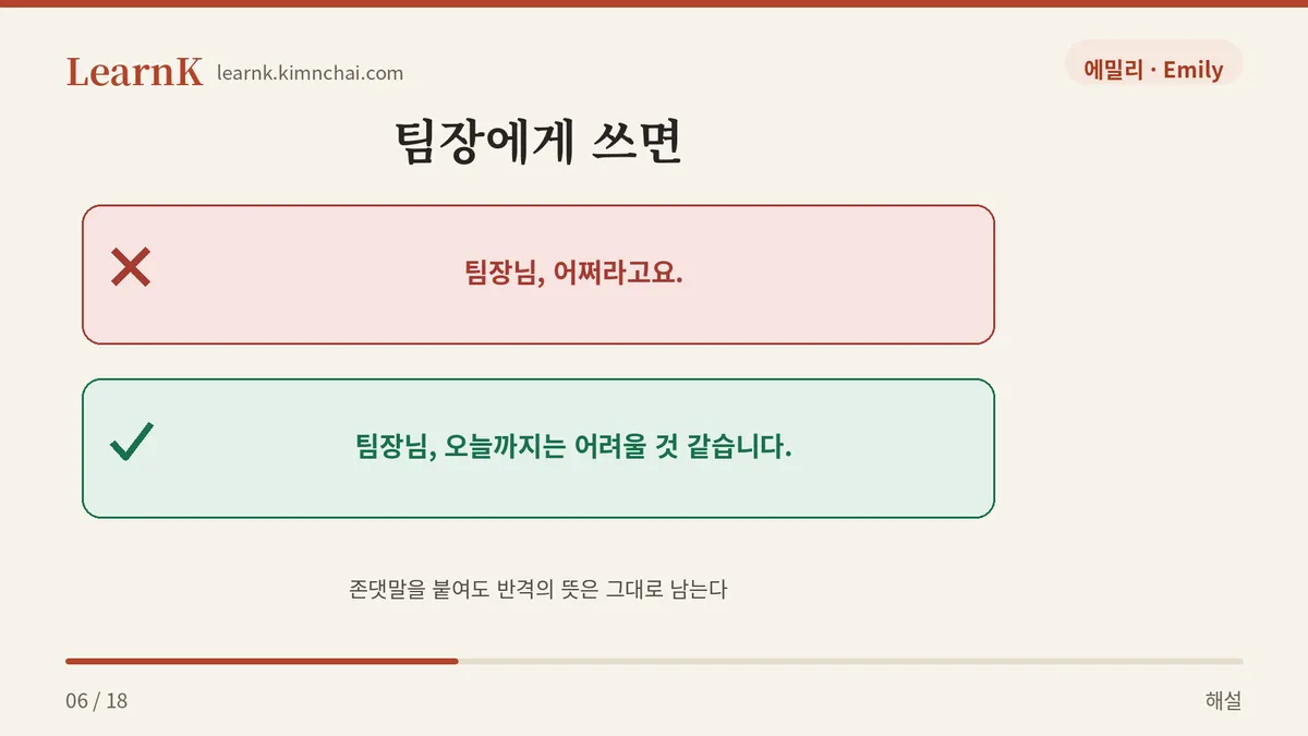 윗사람에게는 항명이 된다