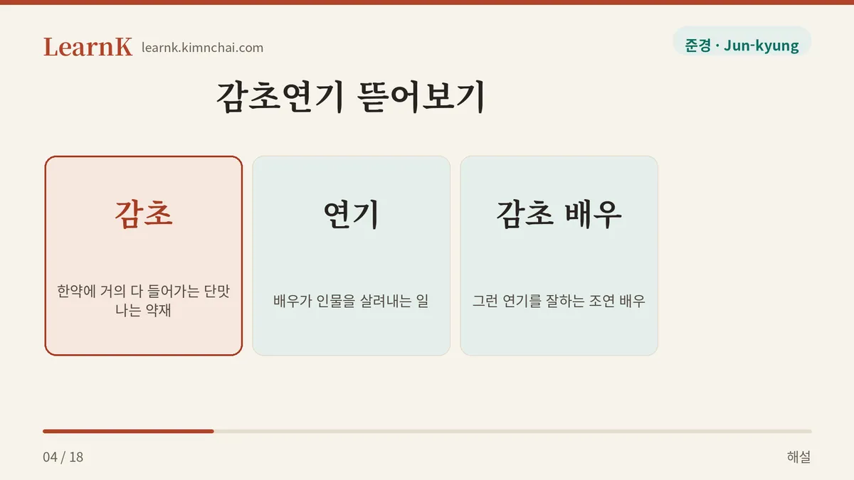 감초 더하기 연기