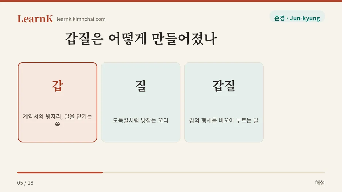 갑 + 질