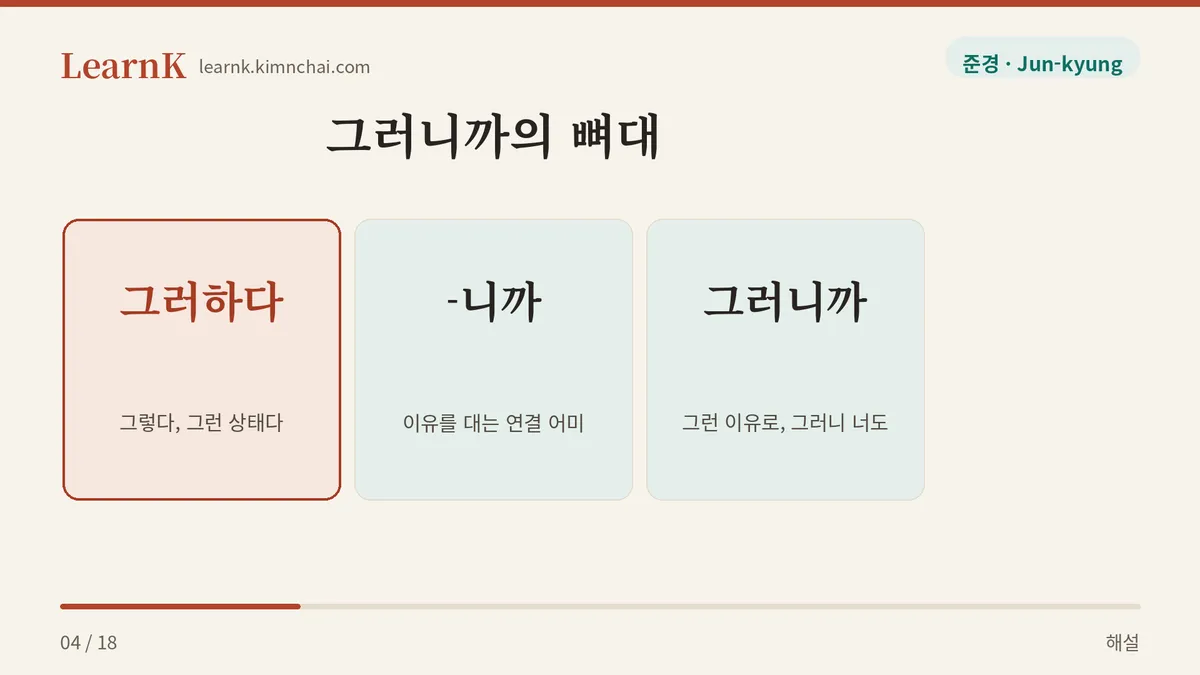 그러하다 더하기 니까