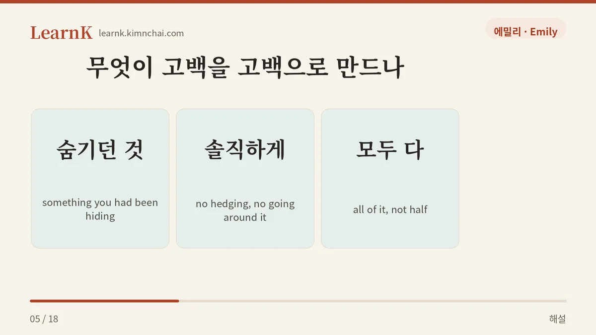 고백의 두 조건