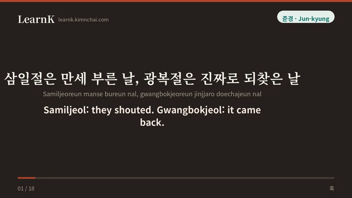 삼일절은 만세 부른 날, 광복절은 진짜로 되찾은 날