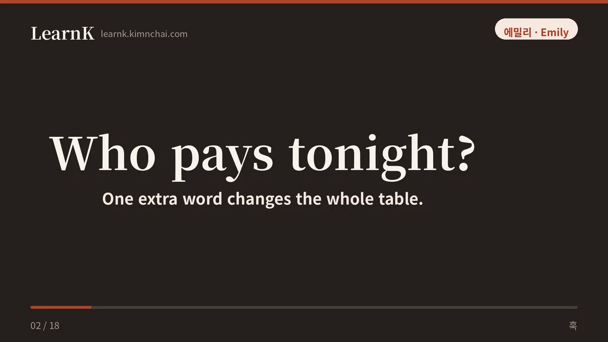 Who pays tonight?