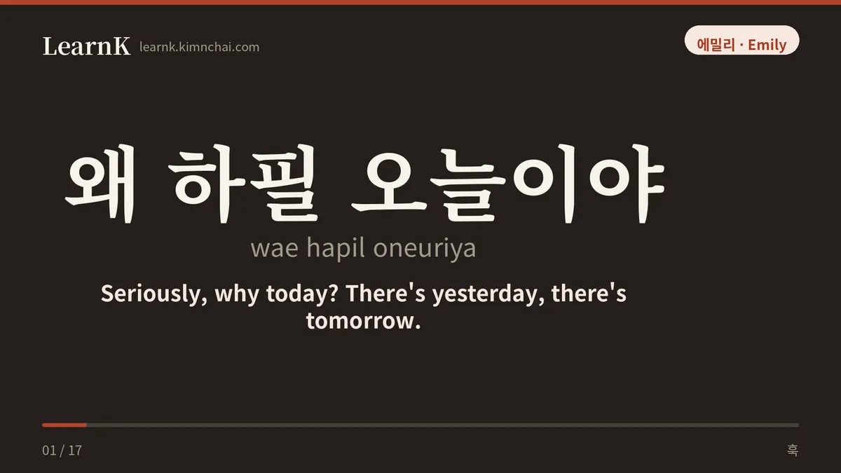 왜 하필 오늘이야