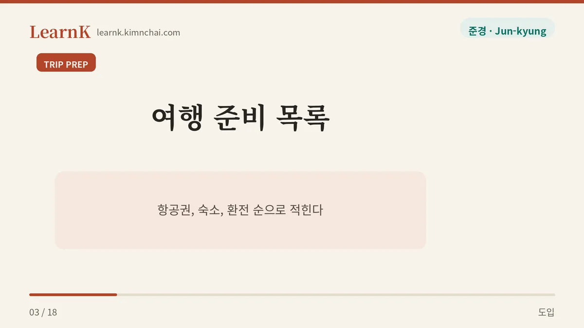 항공권, 숙소, 환전