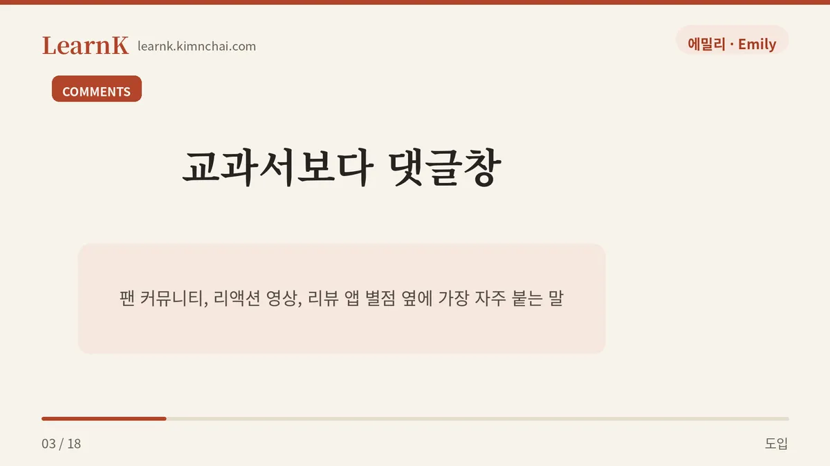 댓글창에서 먼저 만나는 말