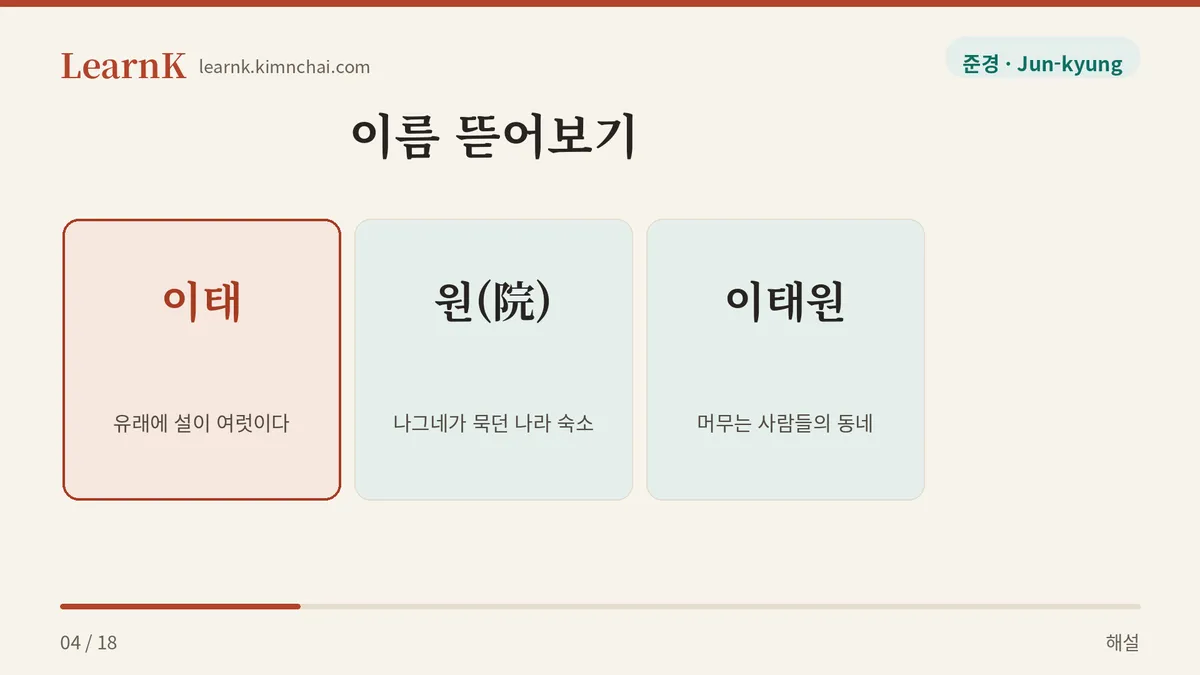 이태원 = 이태 + 원(院)