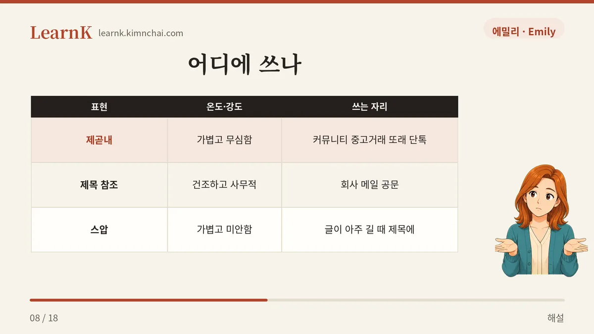 비슷한 표현 셋