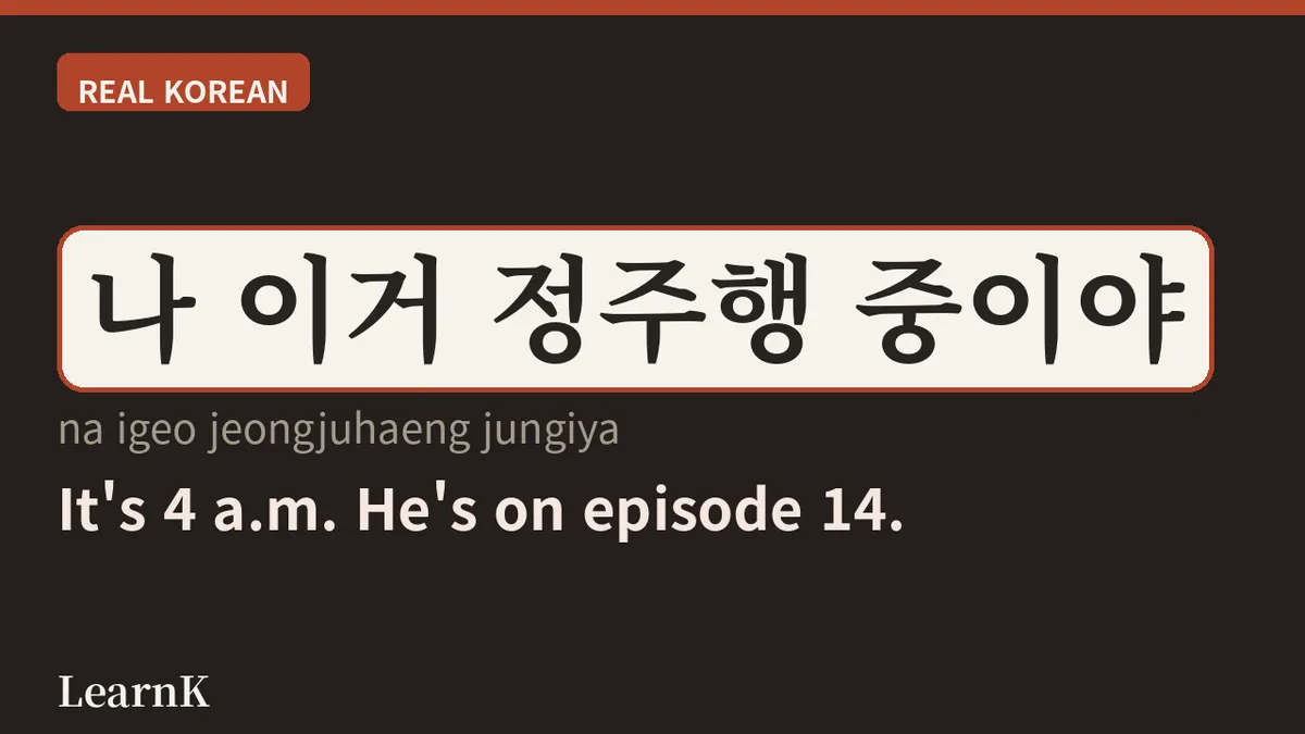 정주행 (jeongjuhaeng): 드라마를 첫 회부터 끝까지 '달리는' 법