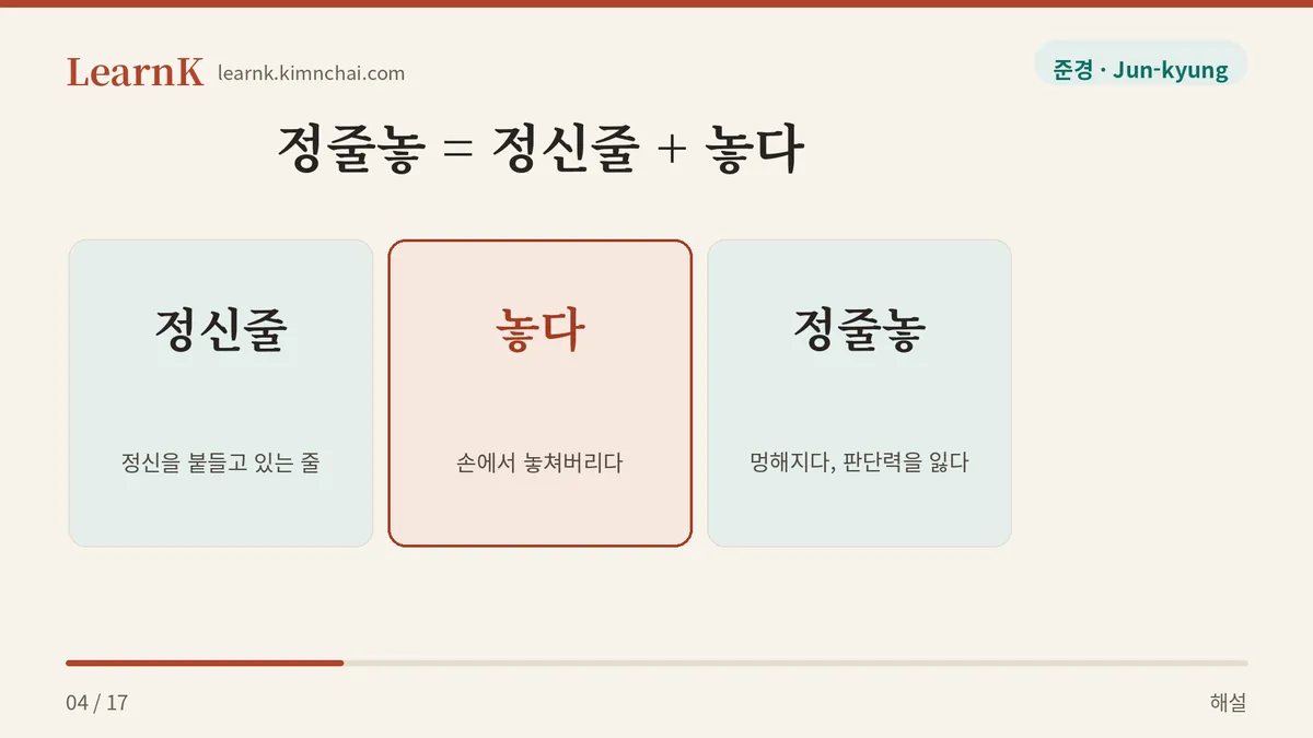 정신줄을 놓다