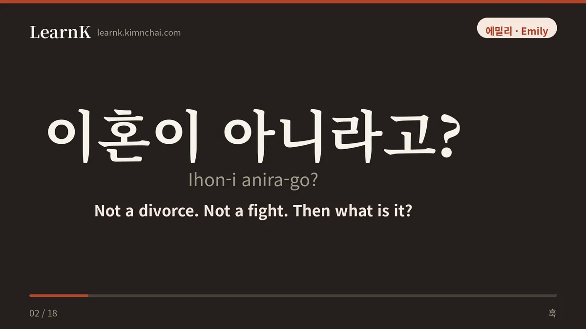 이혼이 아니라고?
