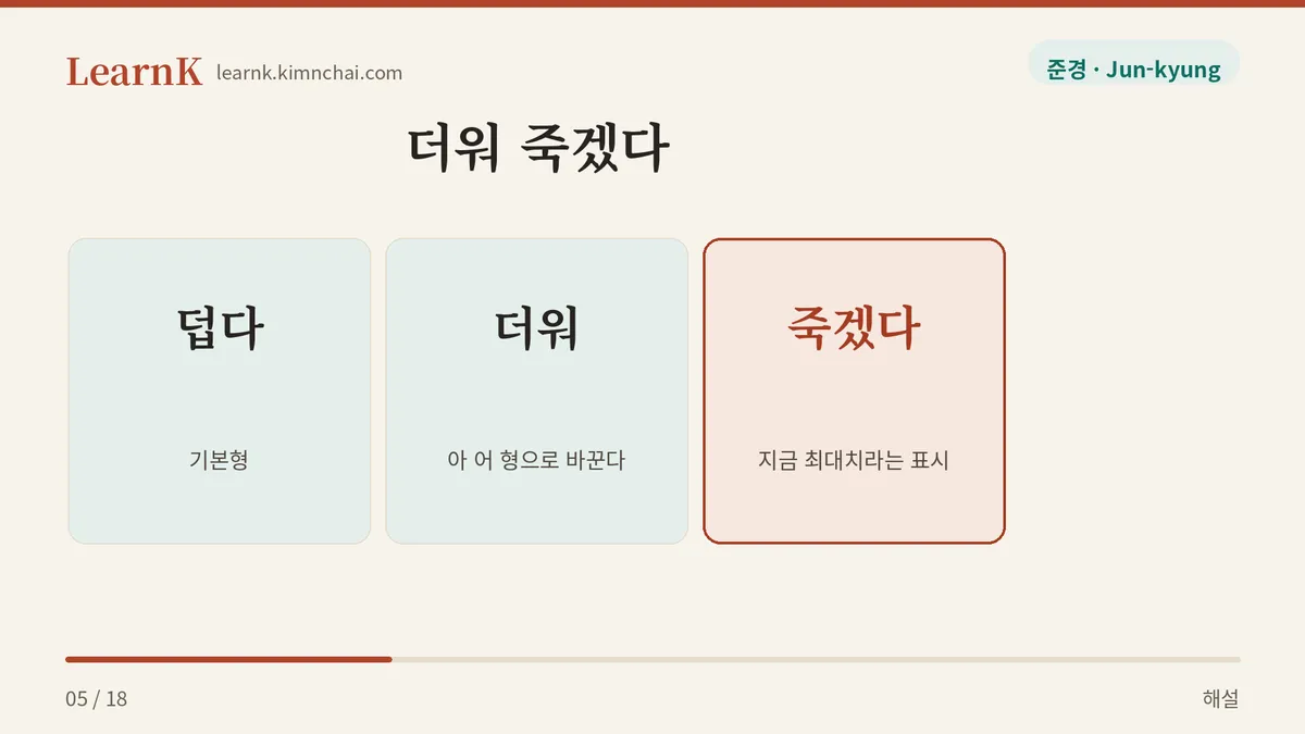 더워 죽겠다