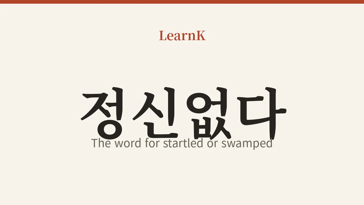 今日韩语表达：'정신없다 (jeongsin-eopda)' —— 惊慌或忙碌时脱口而出的一句话