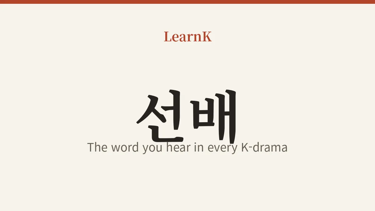 선배 (seonbae)：理解韩国社会的钥匙，对'先行者'的礼节