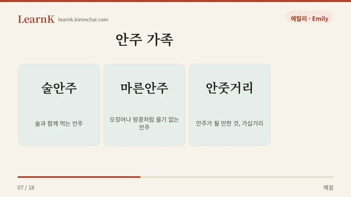 술안주 마른안주 안줏거리