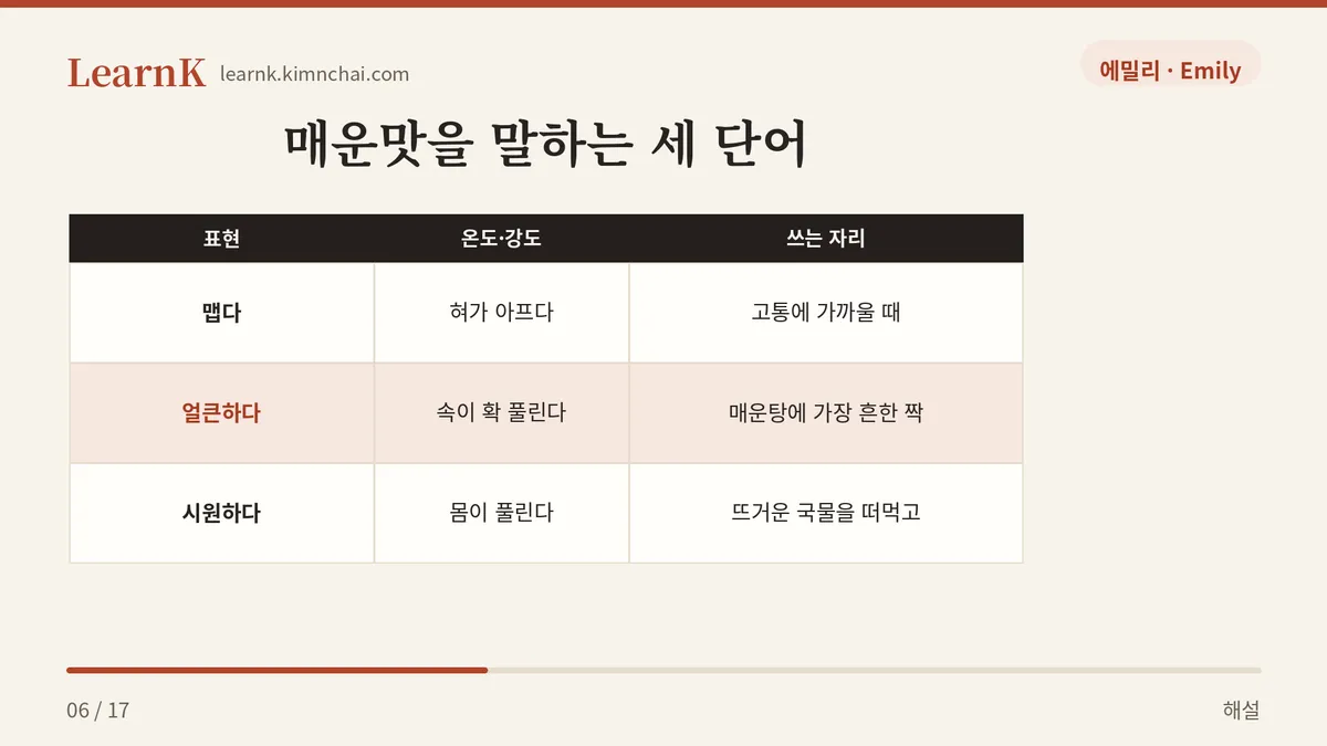 얼큰하다