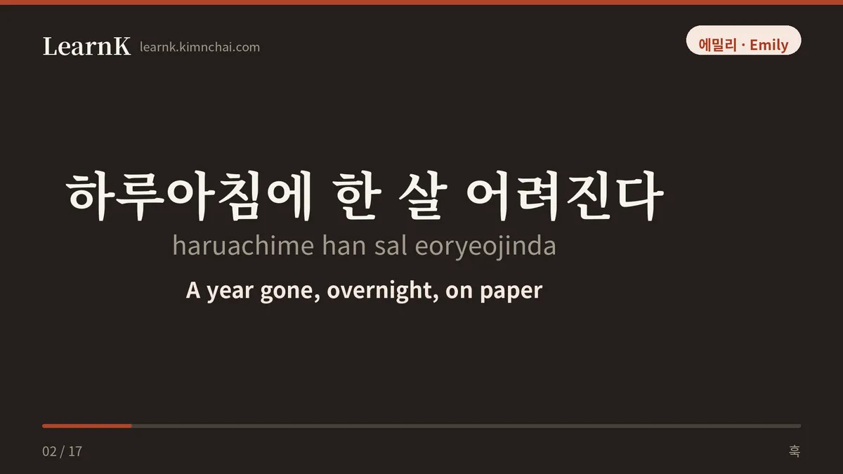 하루아침에 한 살 어려진다