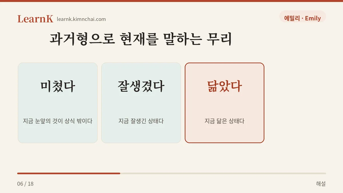 과거형 옷, 현재 뜻