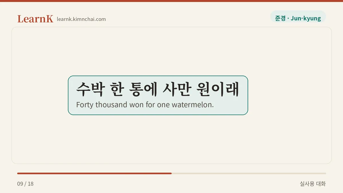 수박 한 통에 사만 원이래