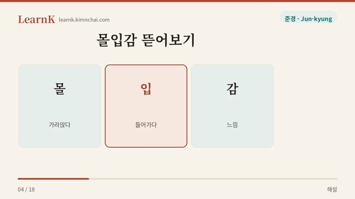 몰 + 입 + 감