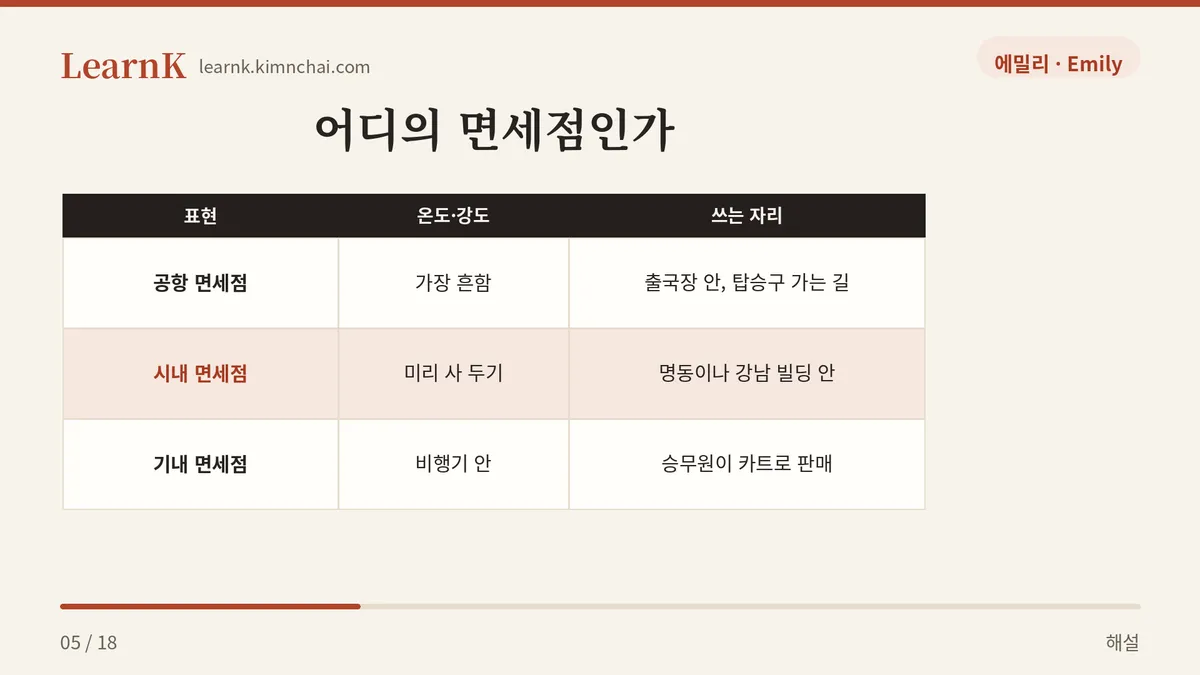 면세점 세 가지