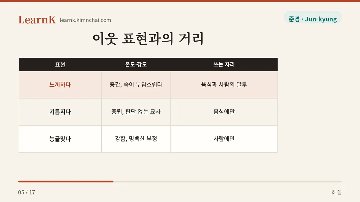 좀 느끼하다