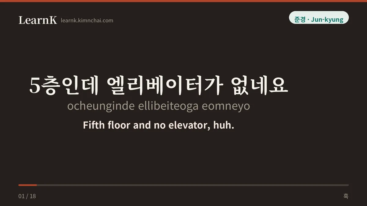 5층인데 엘리베이터가 없네요