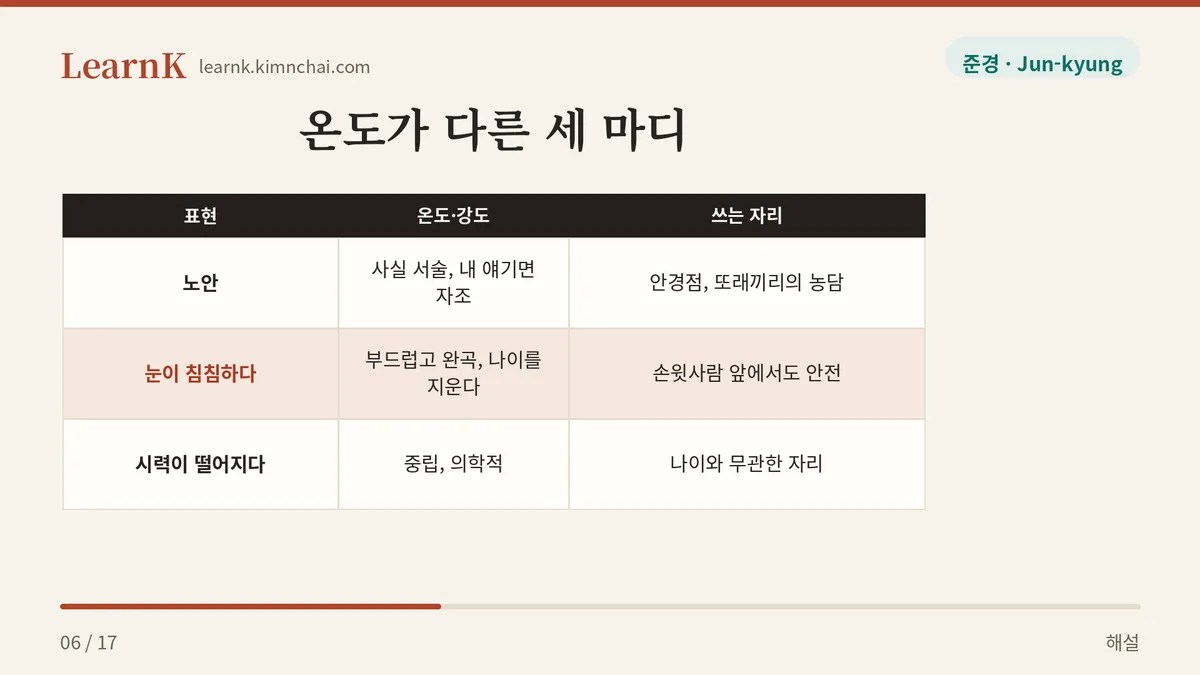 눈이 침침하다