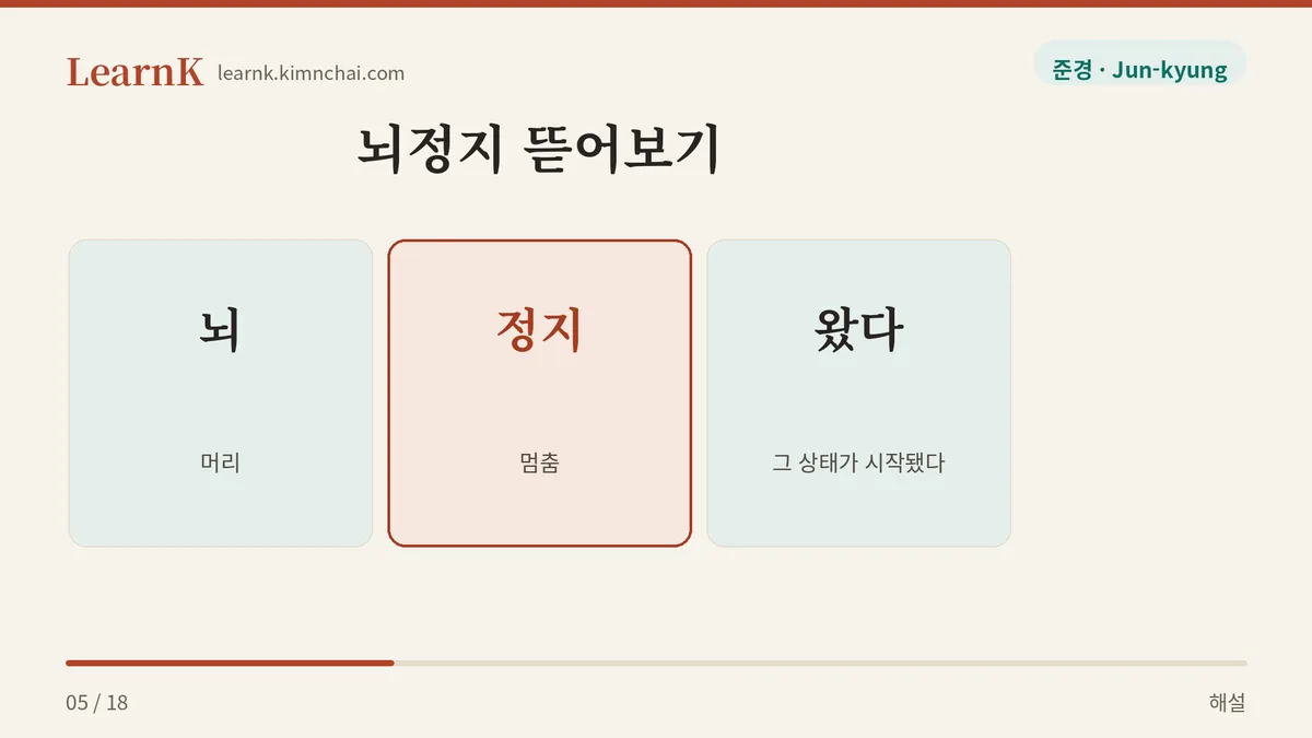 뇌 더하기 정지
