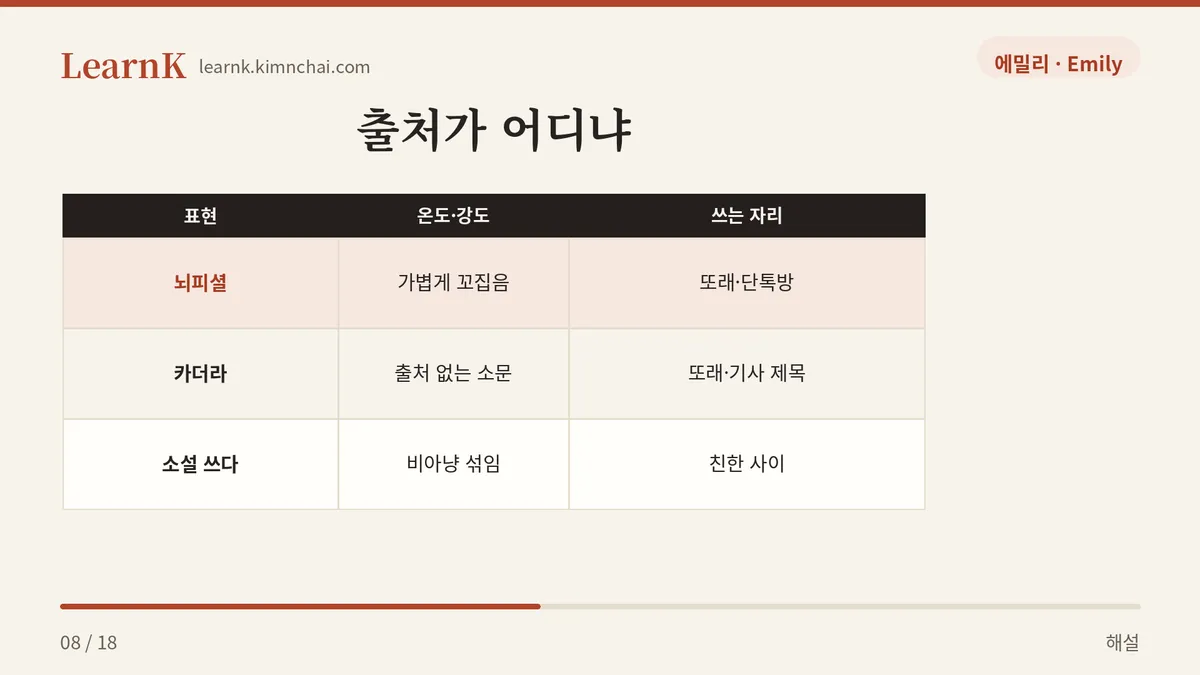뇌피셜·카더라·소설 쓰다