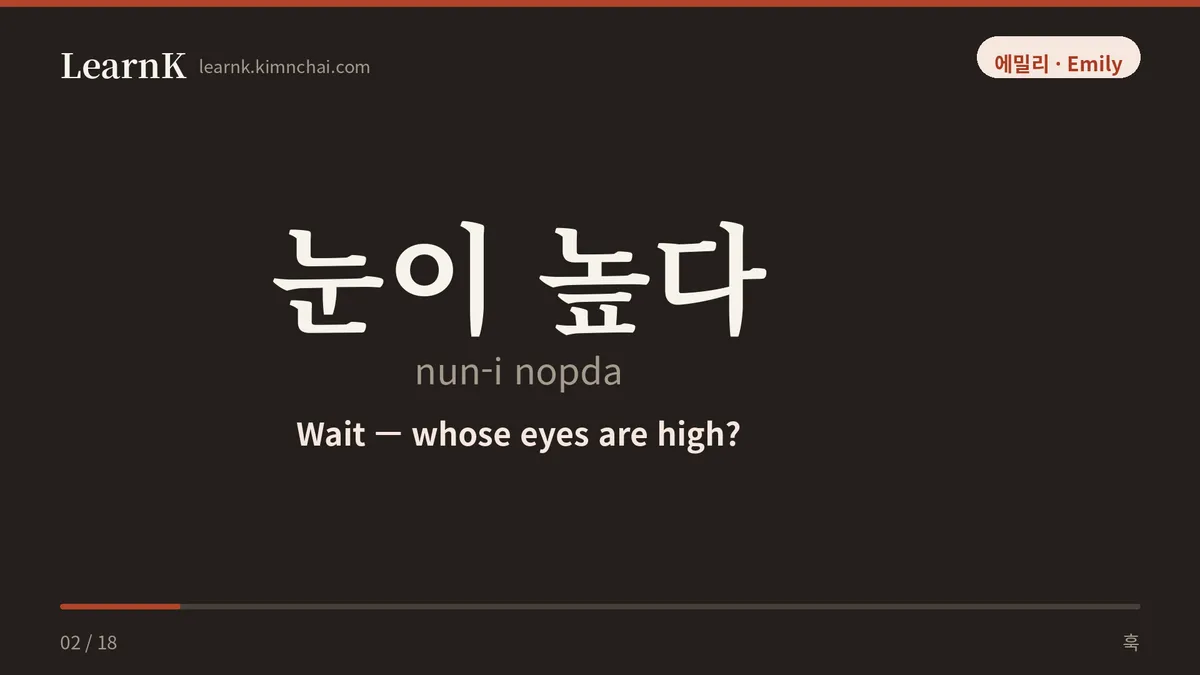 눈이 높다