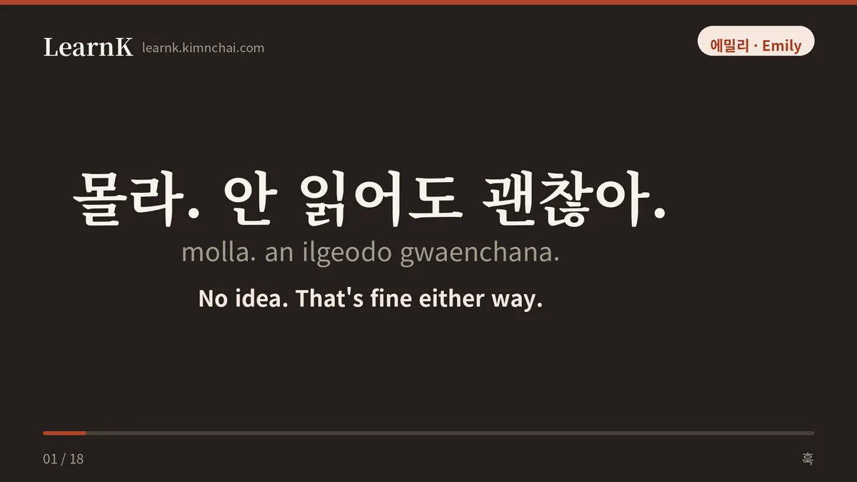 몰라. 안 읽어도 괜찮아.