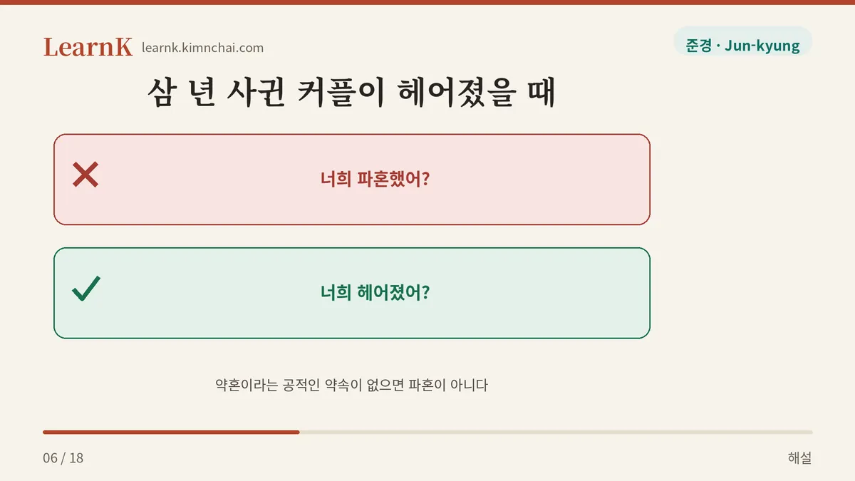 연인 사이엔 파혼이 아니다