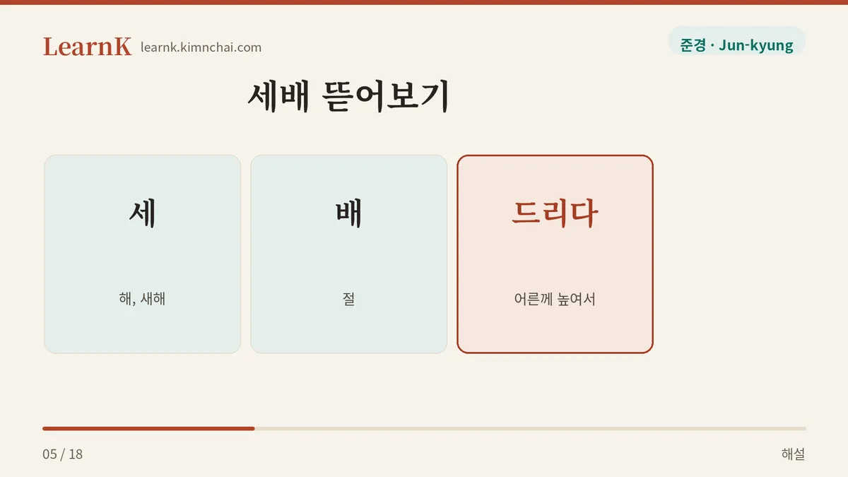 세 + 배 = 새해의 절