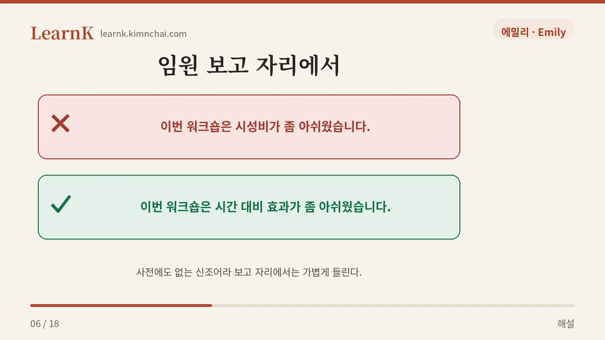 공식 자리에서는 다른 말로